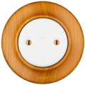 Padelus end plug by Katy Paty with white ceramic centre and cherry surround