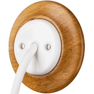 WOODEN PORCELAIN WALL SOCKET ROBUS CABLE GLAND - DYKE & DEAN