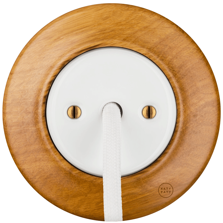 WOODEN PORCELAIN WALL SOCKET ROBUS CABLE GLAND - DYKE & DEAN