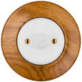 Robus wooden motion sensor by Katy Paty in white ceramic and oak