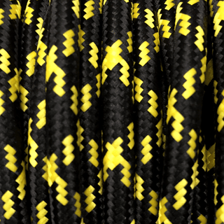 YELLOW & BLACK CROSS ROUND FABRIC CABLE - DYKE & DEAN